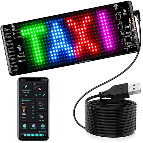 Programmable Light for Car,LED Sign,Control by APP,Custom Colors, 7"*3"