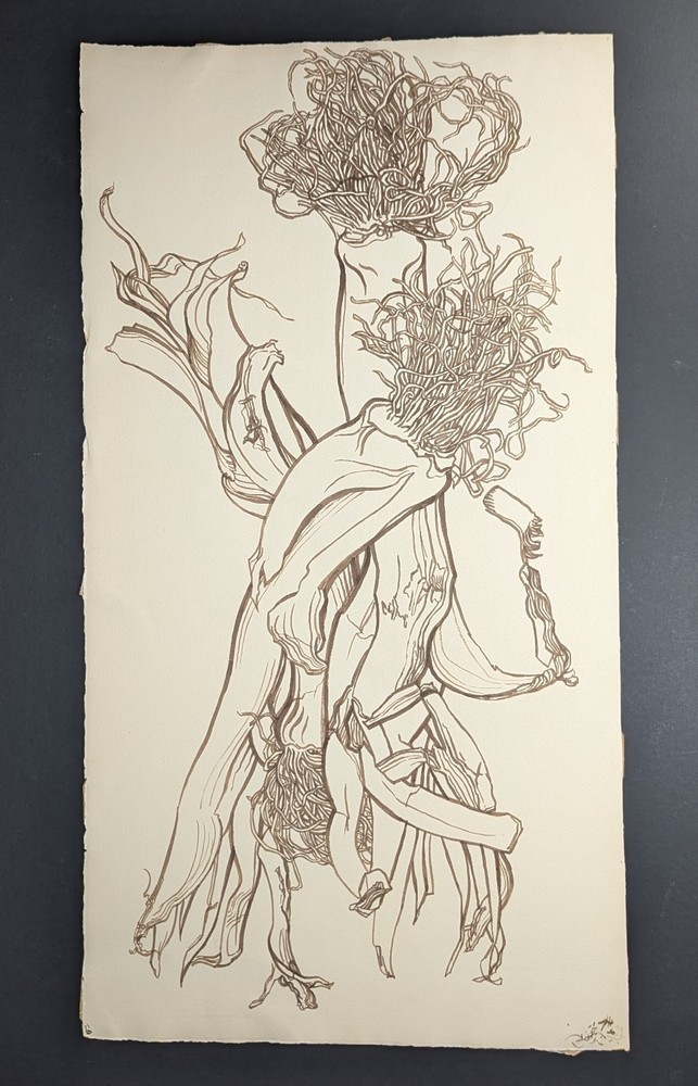 Fritz Kreidt, tree composition, drawing, unsigned