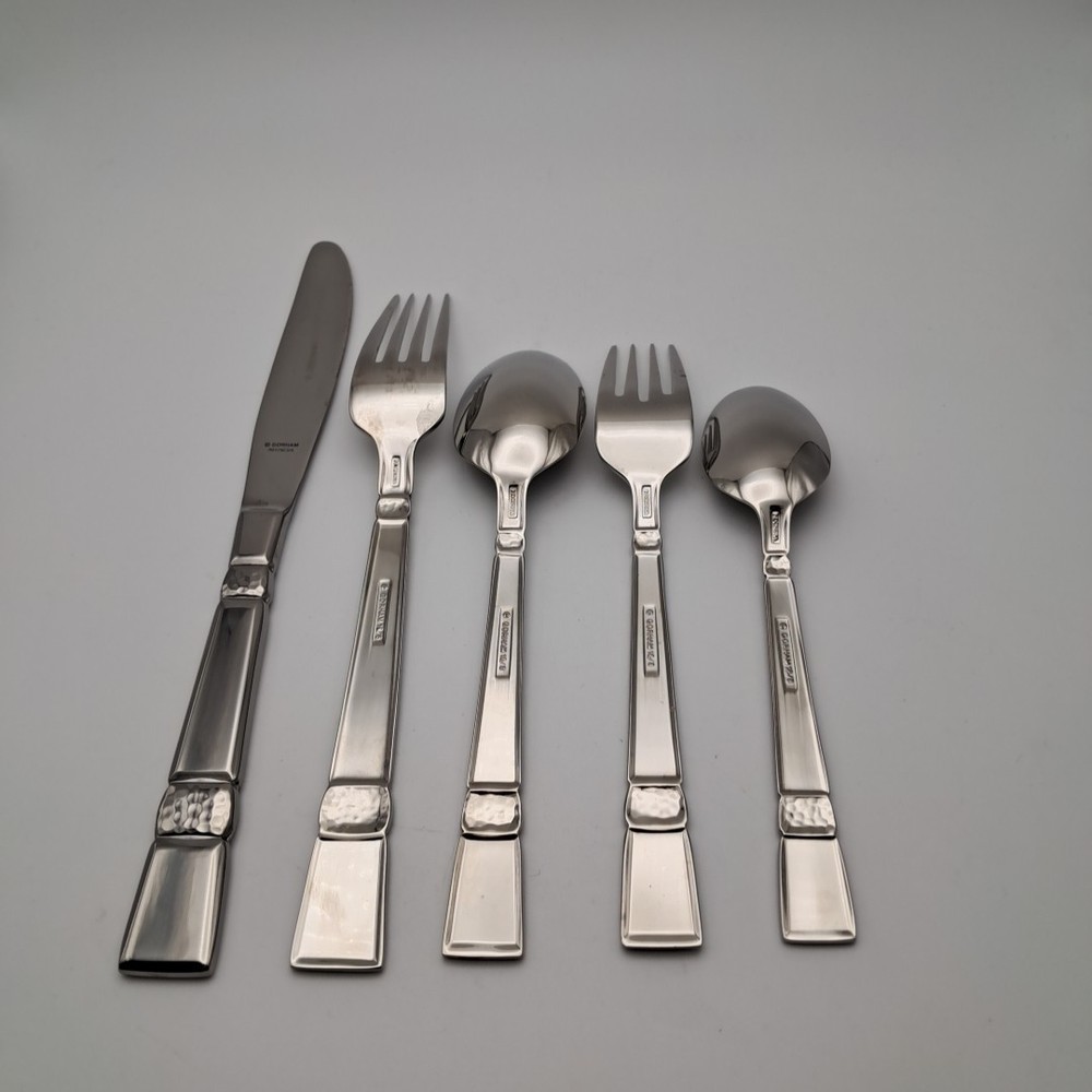 Gorham Madera Hammered Accent 3 Piece Serving Set Stainless 18/8 Flatware READ