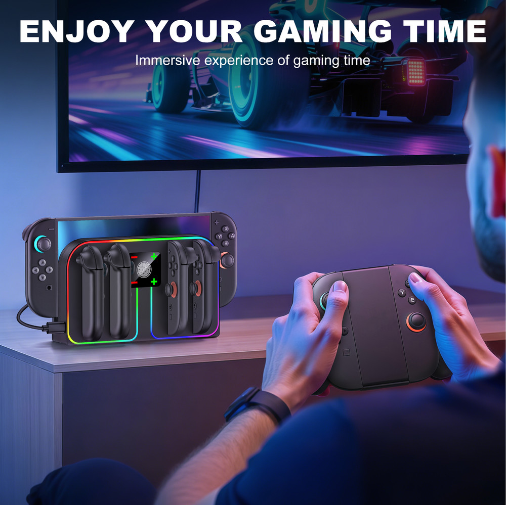 Switch 2 Controller Charger Charging Dock 4 JoyCon Charger FOR Nintendo Switch 2