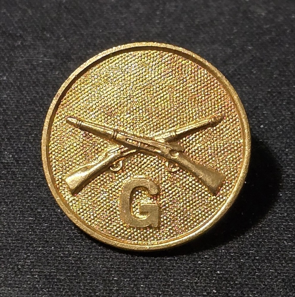 WW1 Type 1 Gilt Infantry Co. G Collar Disk - No nut