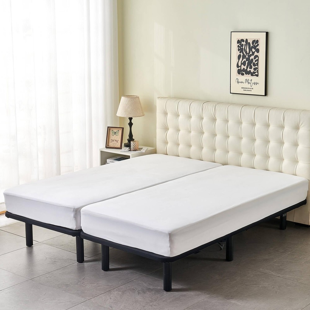 Waterproof Split King Mattress Protector for Adjustable Beds Soft Cooling Bam...