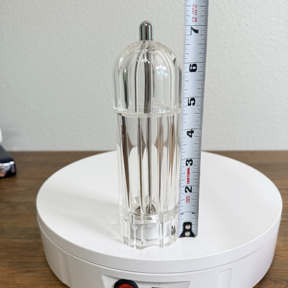 Vintage Pyrex Pepper Mill 7" Tall Clear Lucite Grinder