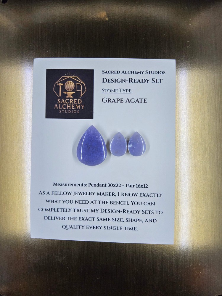 Tear Shape - Grape Agate - Design-Ready Set