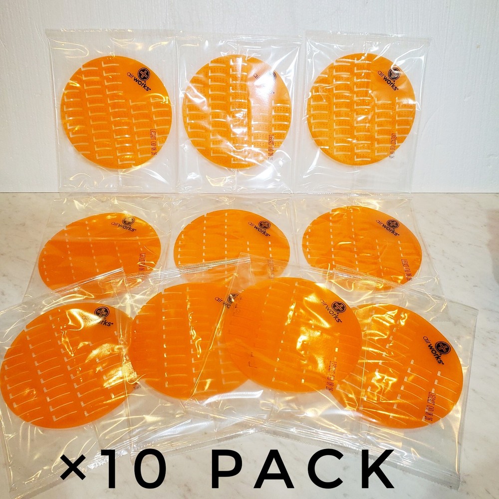 x10 Skilcraft Airworks Urinal Deoderizer Screens, Mango Orange, Made In USA