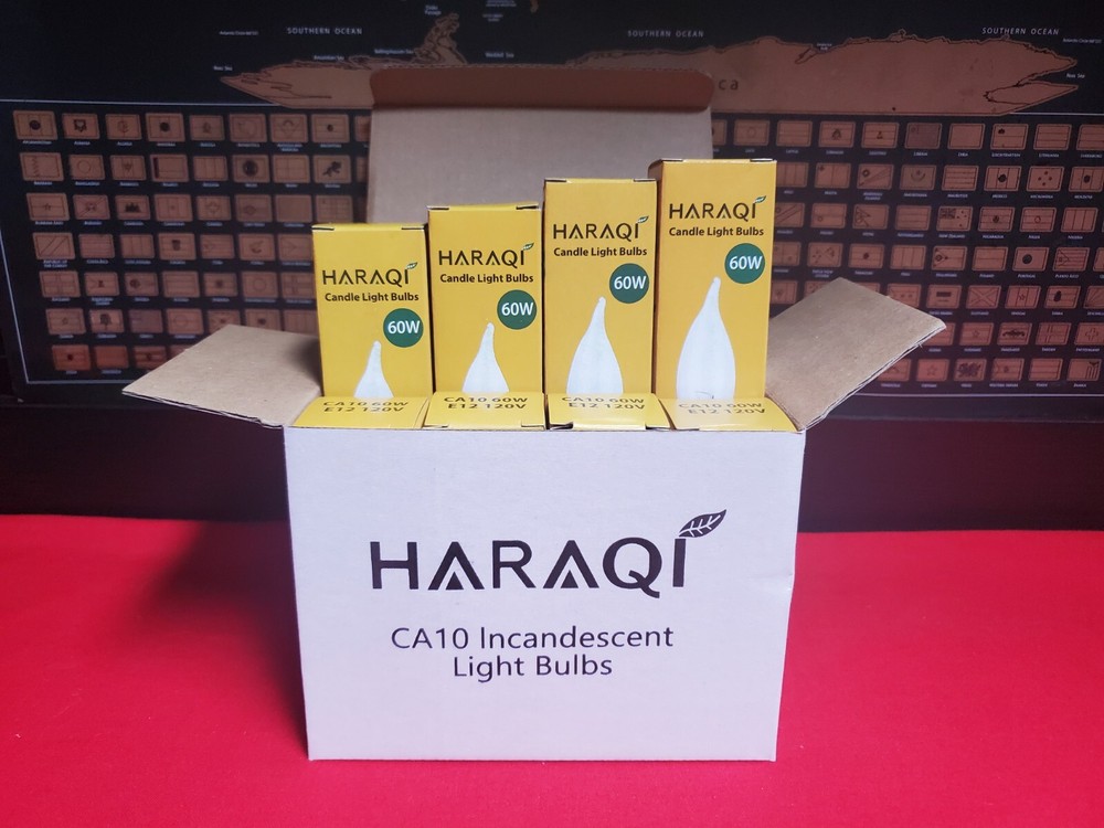 12 Pack 60w E12 C32 Flame Tip Clear Light Bulbs Free Shipping 🚢