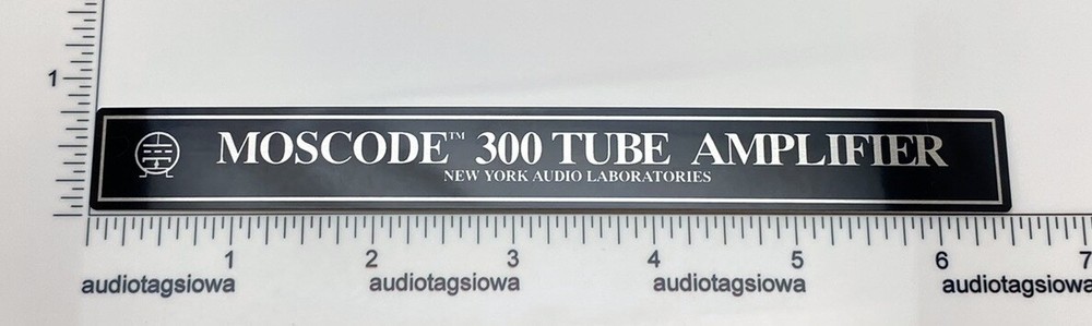 Moscode 300 Tube Amplifier Custom Made Aluminum Replacement Label Badge