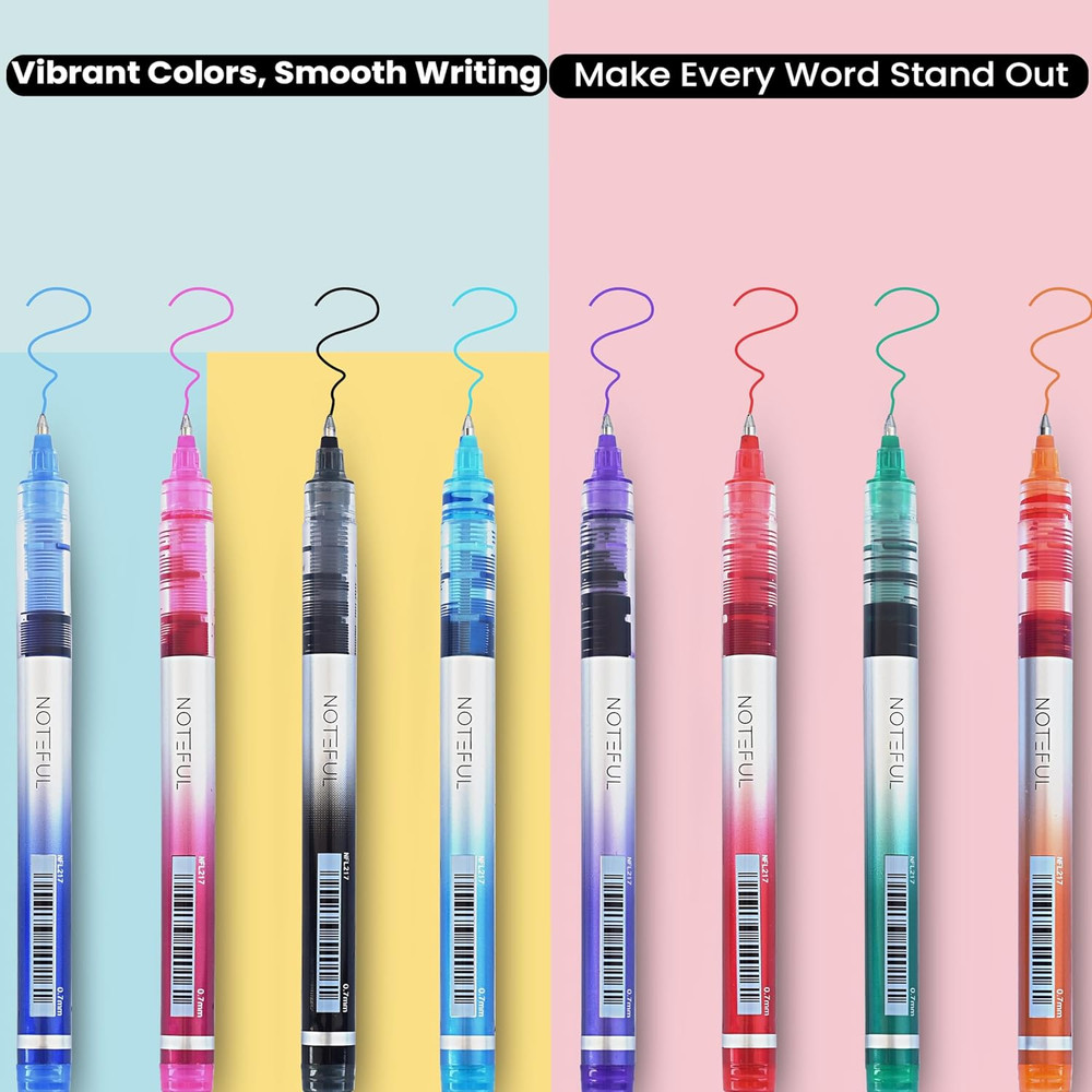 Liquid Ink Rollerball Pens, Multicolor 0.7Mm Medium Point Tip, Rolling Pen for D