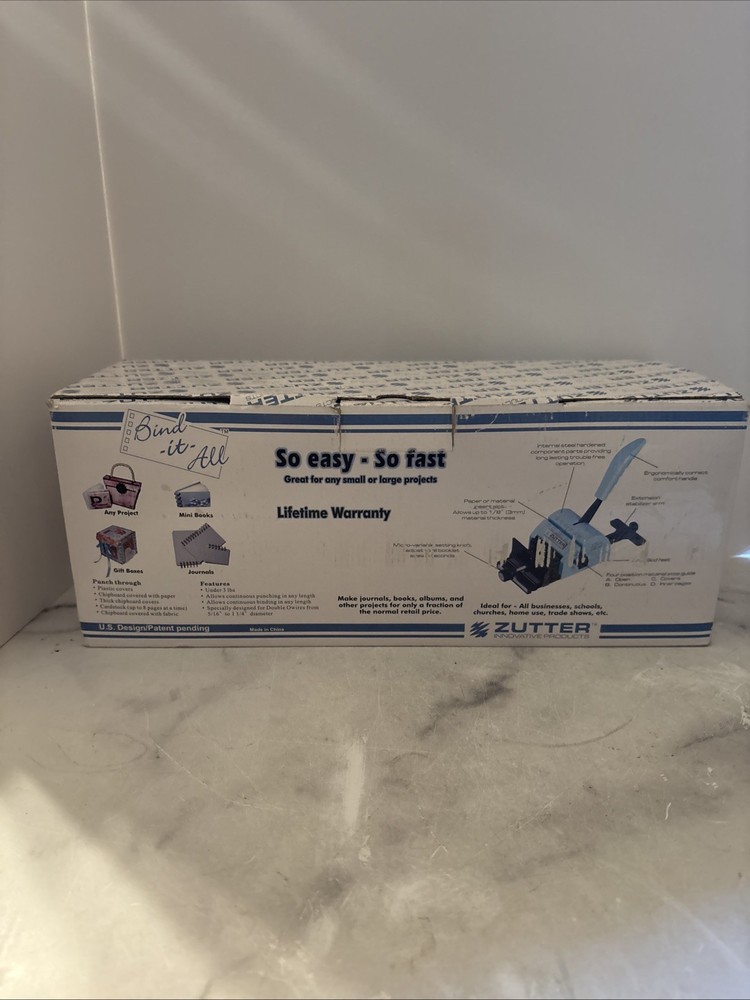 ZUTTER Innovative Products Bind It All Personal Binding System Blue Scrapbook