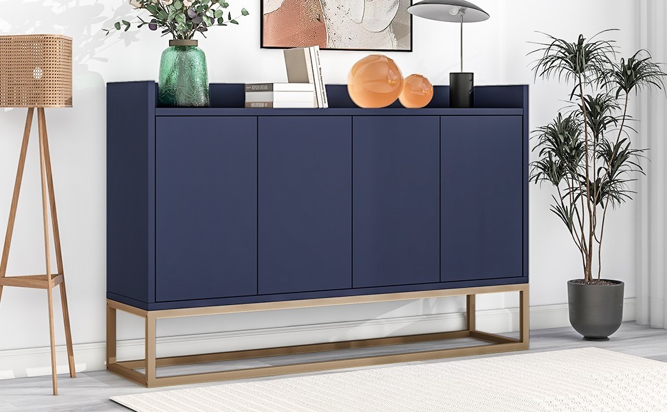 Modern Sideboard Elegant Buffet Cabinet with Large Storage Space (Navy)