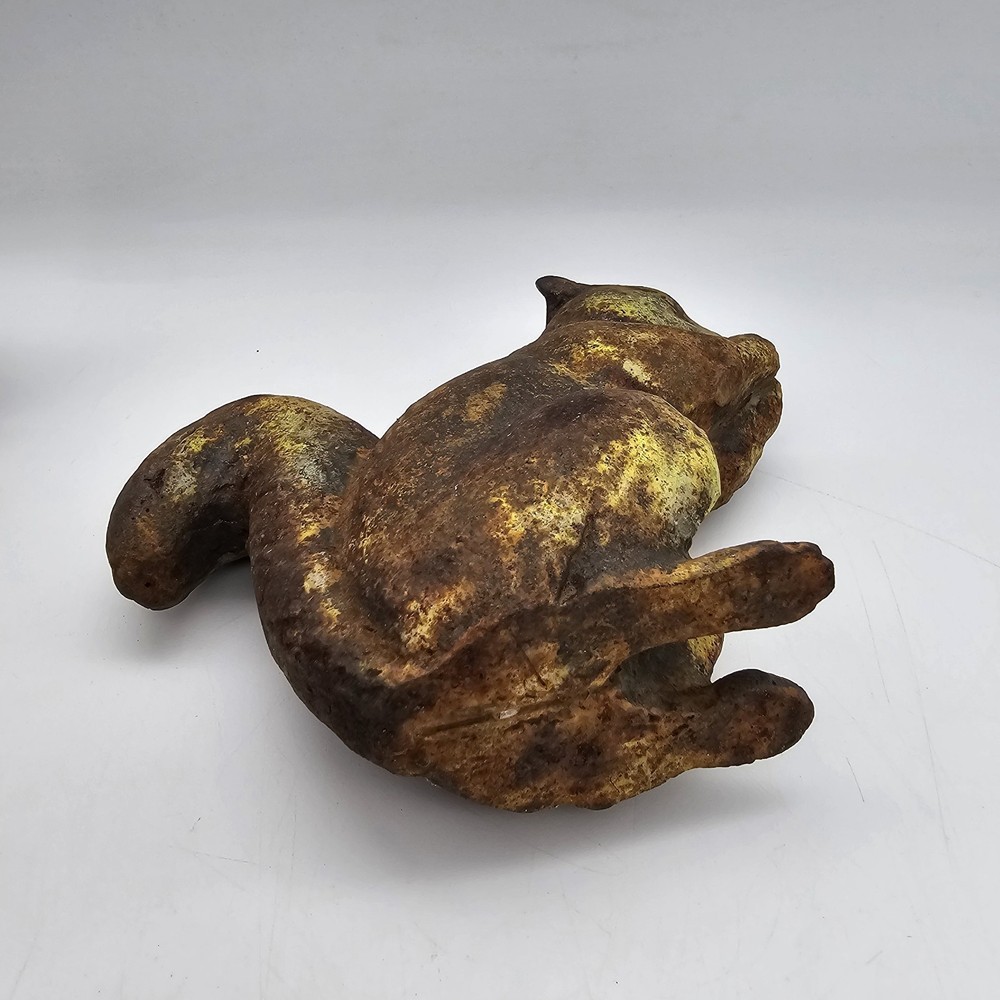 Vintage Cast Iron Squirrel Door Stop Pair