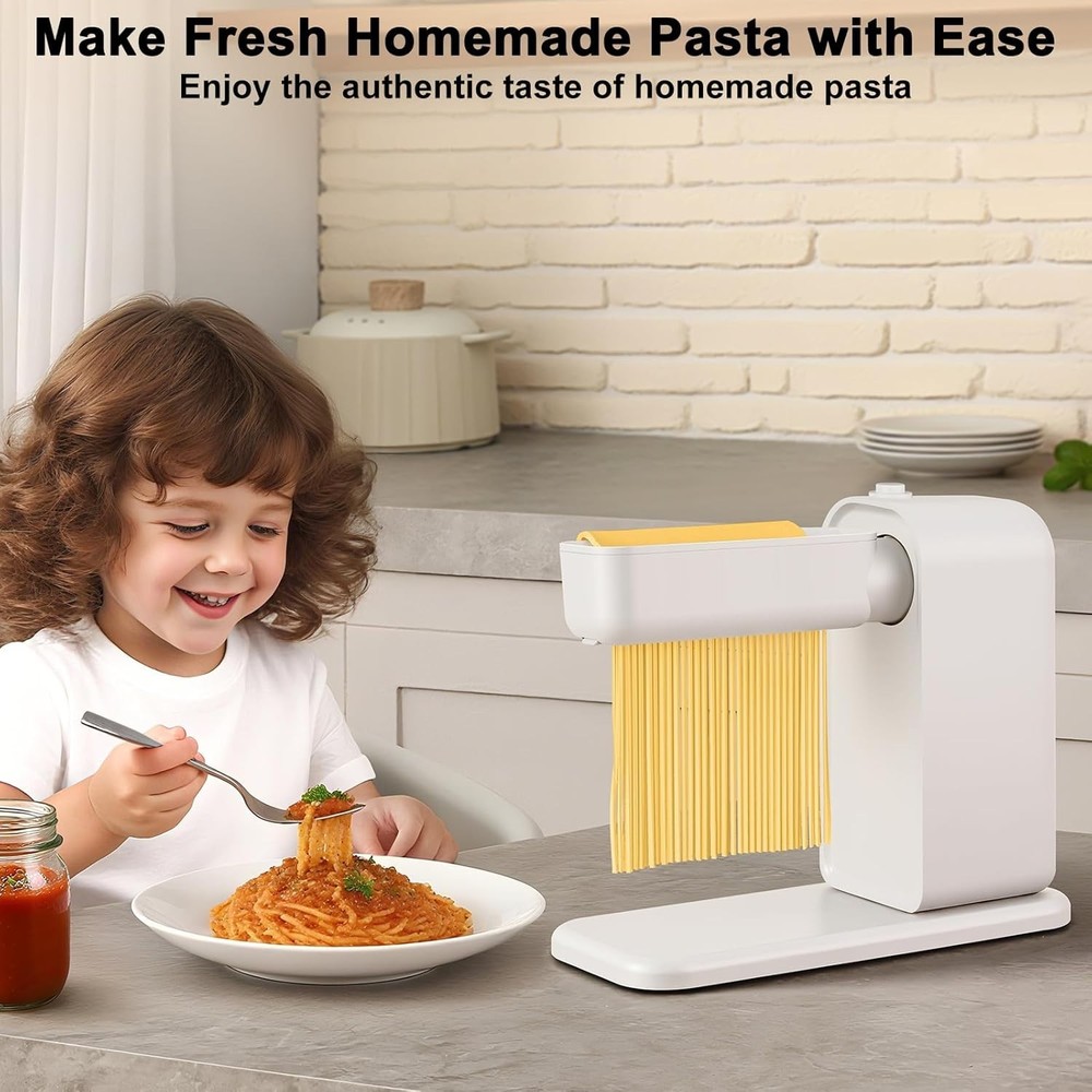 Electric 3-in-1 Pasta Maker Machine Includes Rollers Cutters White