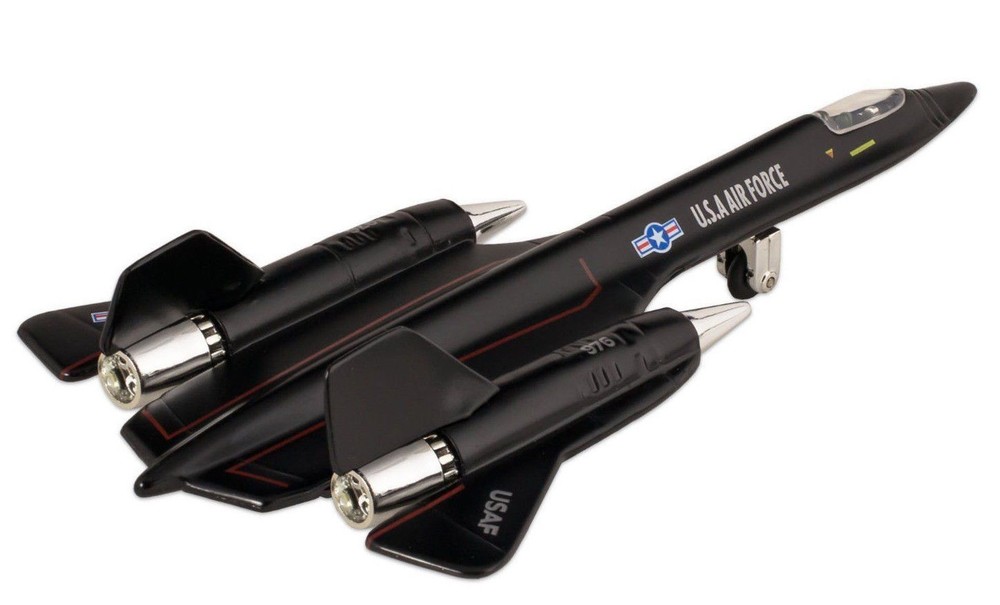 8" Black Air Force SR-71A Blackbird Die Cast Jet Plane Toy Pull Back Action