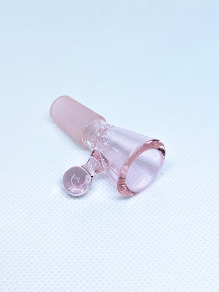 2.5" Pink Star Screen Filter Handle 14mm Thick Bowl Slide Bong Hookah Water Pipe