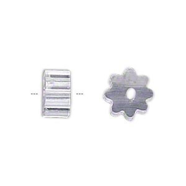 Earnut, 100 Clear Plastic Ribbed 4x3mm Safety Earnuts Earring Backs