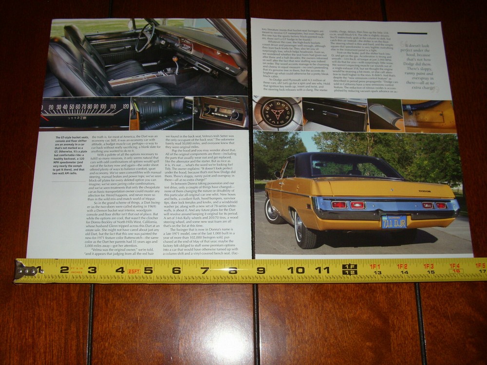 1971 DODGE DART SWINGER ORIGINAL 2010 ARTICLE