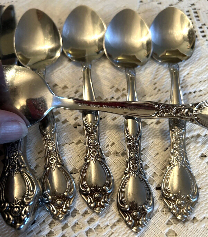 Vintage West Bend Affection Stainless 9 Pieces Knives Spoons