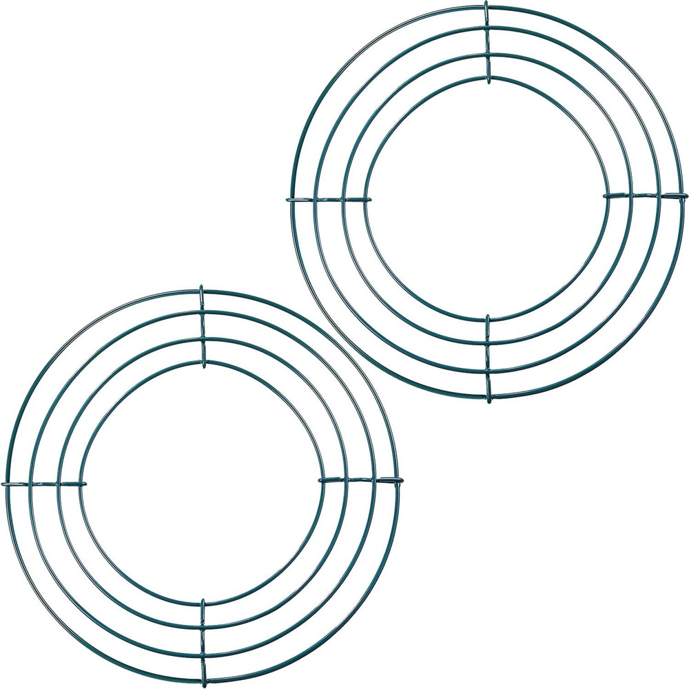 2 Pack Wreath Wire Frame Metal Wire Wreath Base Making Rings round Forms for Han