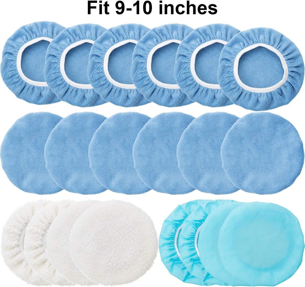 20 Pieces Microfiber Wool Buffer Pads for Car Polisher and Wax Removal