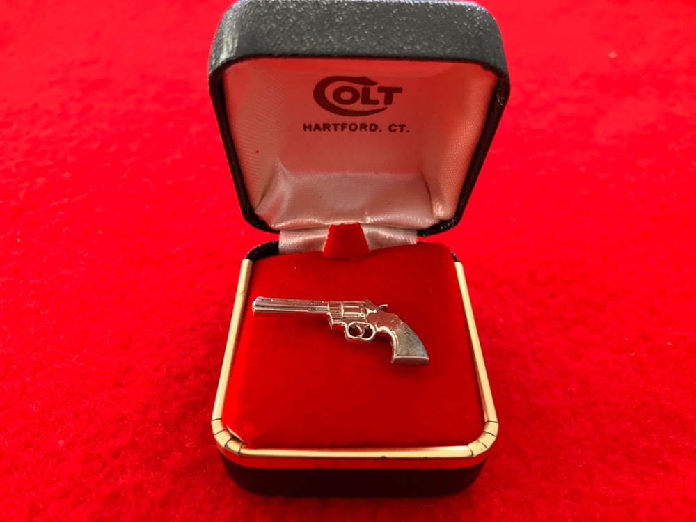 Vintage Colt Firearms Sterling Silver Python Tie Tack In Colt Box