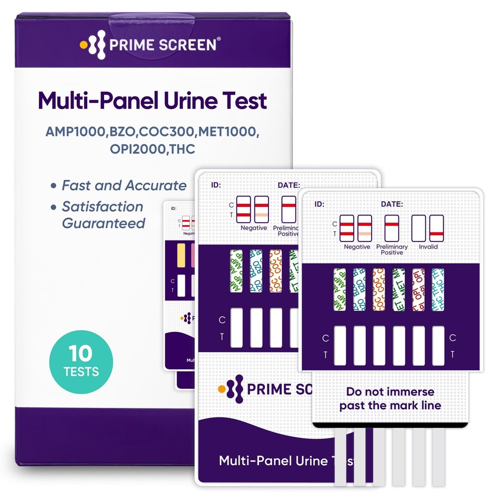 Prime Screen 10 Pack 6 Panel Urine Test Kit