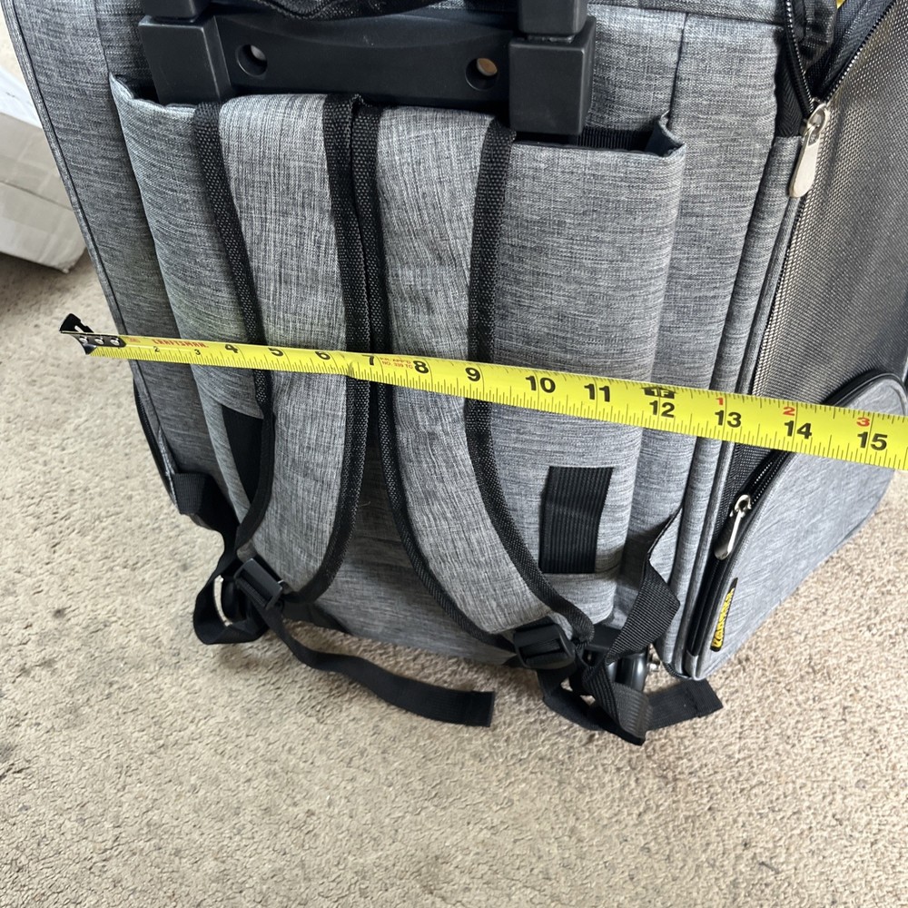 KOPEKS Pet Carrier Backpack with Wheels – Grey, Medium, Travel-Friendly