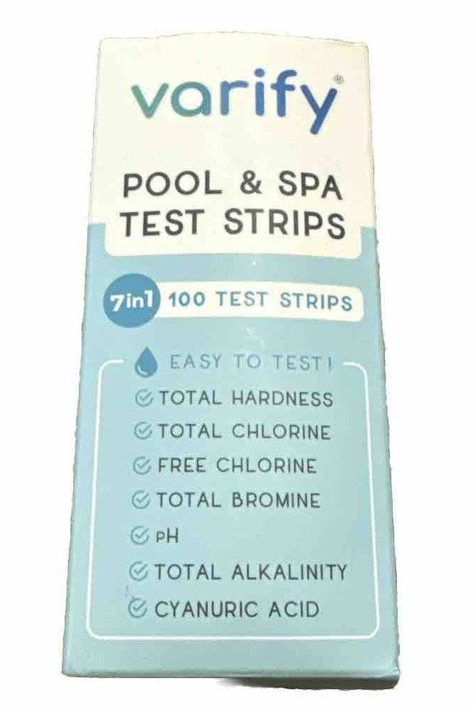 Varify Pool & Spa Test Strips 7 in 1; 100 Test Strips Exp 5/5/25 B7