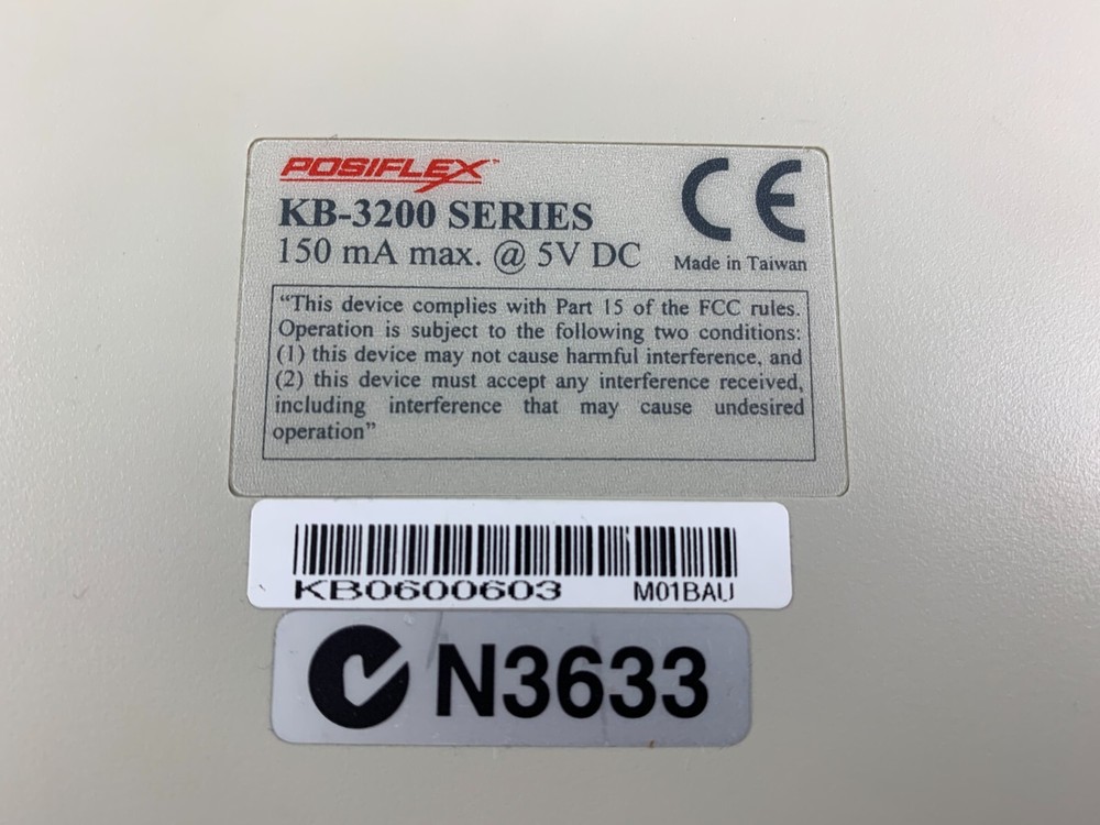 POSIFLEX KB3200 AT INTERFACE PROGRAMMABLE KEYBOARD WITH MAGNETIC STRIPE READER