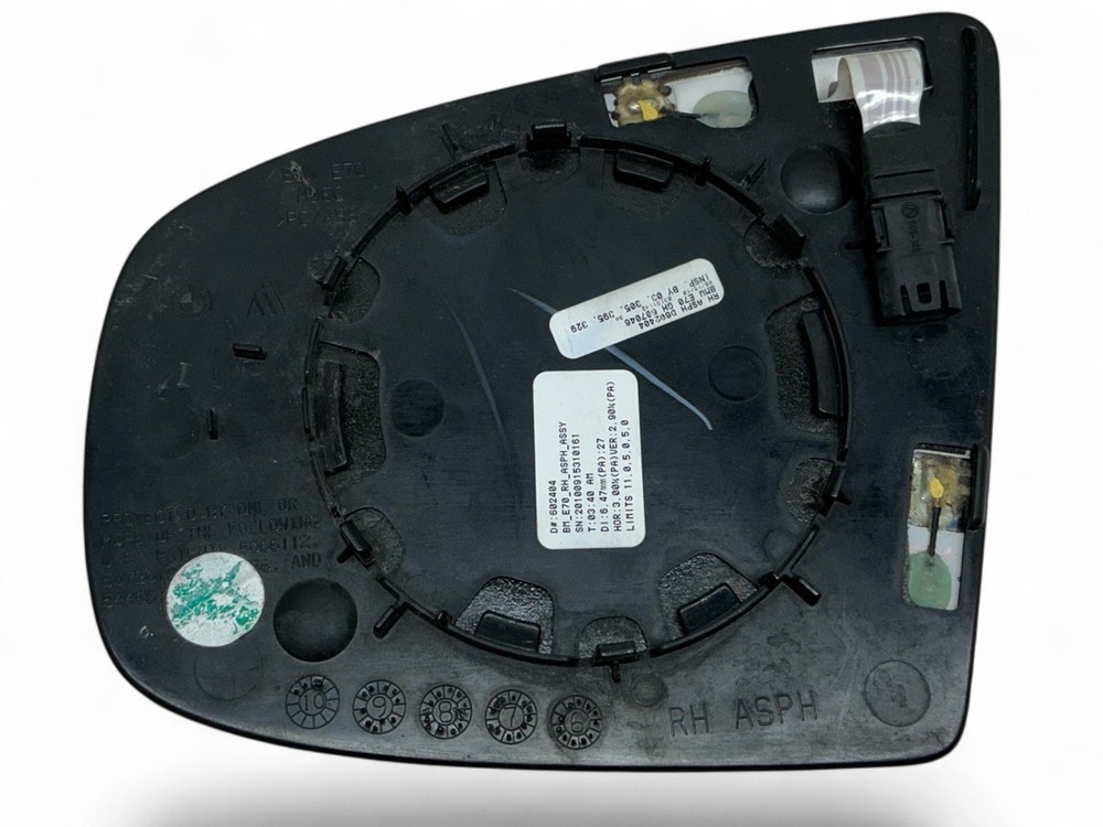 OEM BMW X5 X6 E70 E71 E72 RIGHT SIDE AUTO DIMMING HEATED MIRROR GLASS