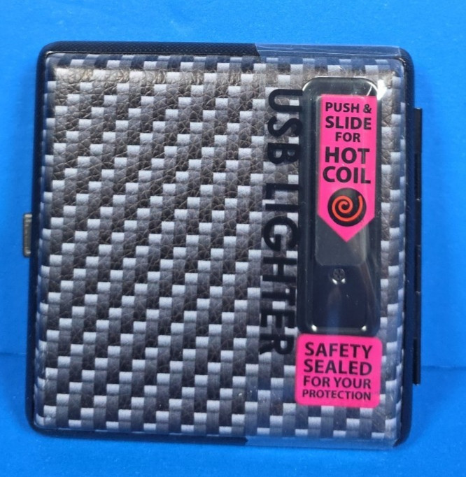Smokezilla Cigarette Case W/Built In USB Rechargeable Coil Lighter
