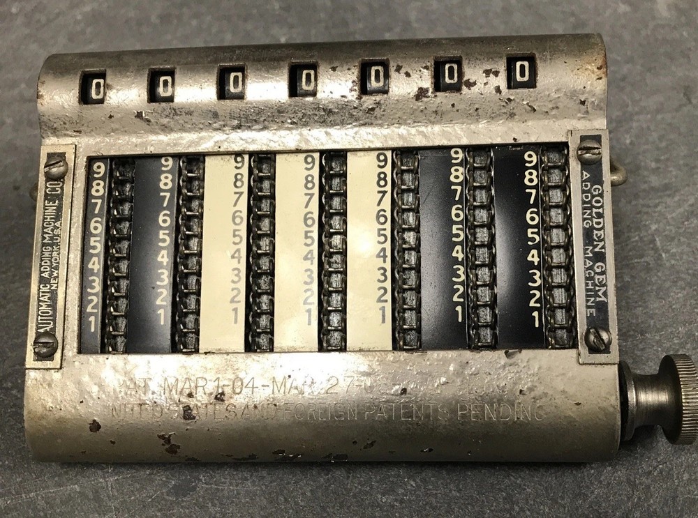 Antique Golden Gem Automatic Adding Machine Calculator - UNTESTED AS IS
