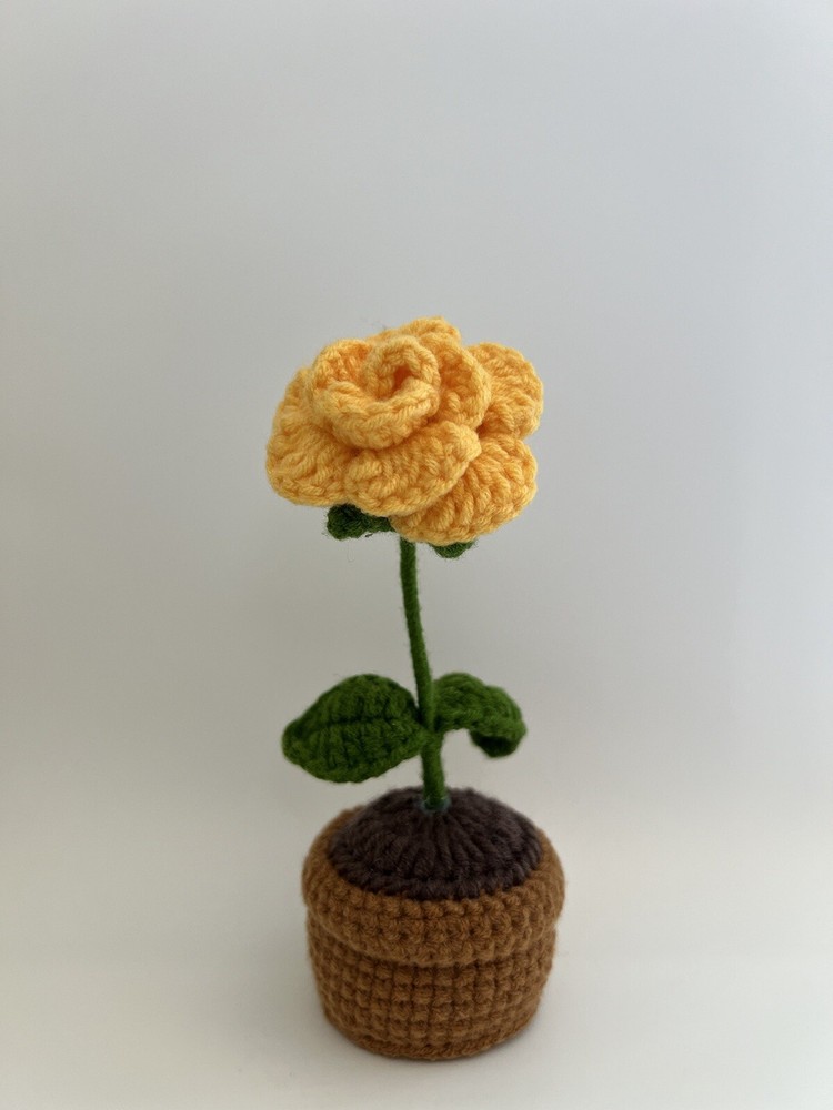 Fluffy Crochet Flowers Small Pots