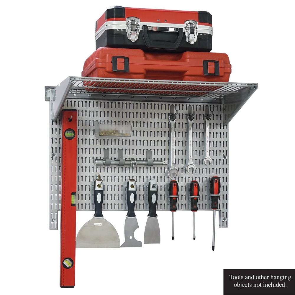 Allspace 21 Piece Garage Organizer Wall Storage System with Pegboard, Hooks and