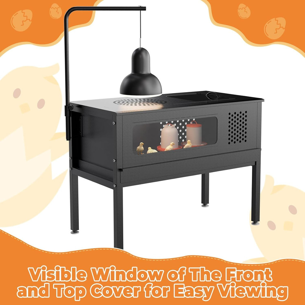Chicken Brooder Box - Stand-Up Brooder Pen for Chick Brooder with Lamp Stand ...