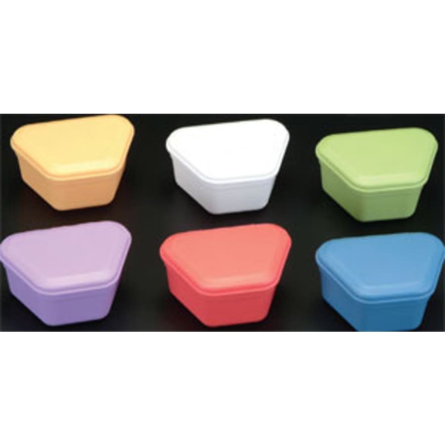 Heavy Gauge Denture Boxes Soft Plastic 2" Deep Assorted Colors Box 12