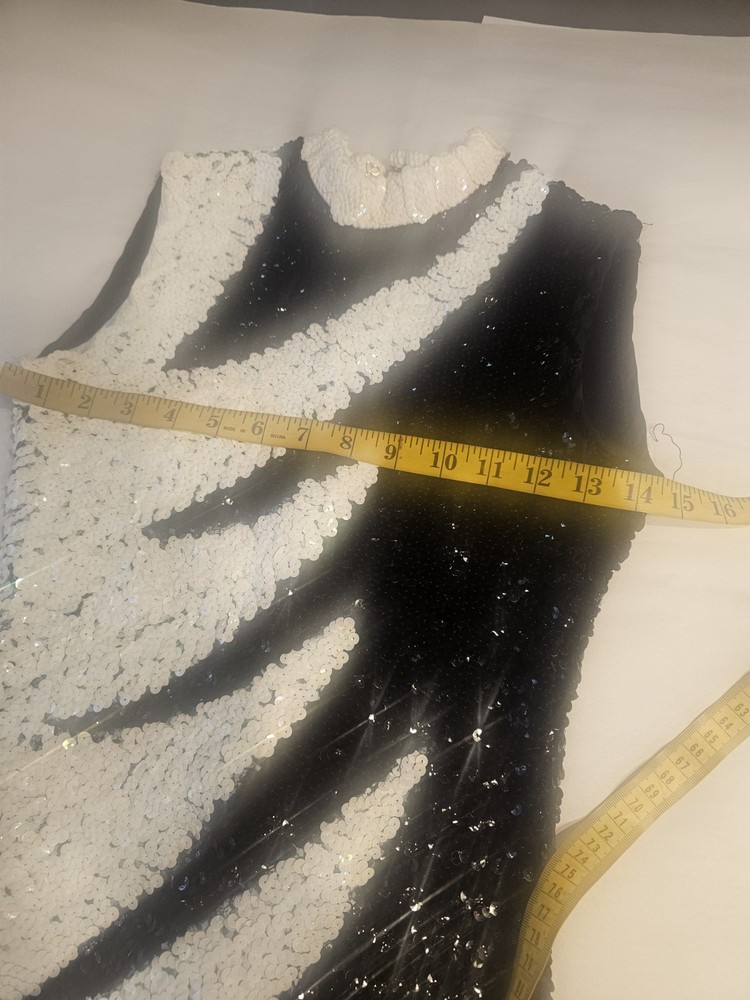 Black And White Sequin Unitard Jazz Dance Small/Medium