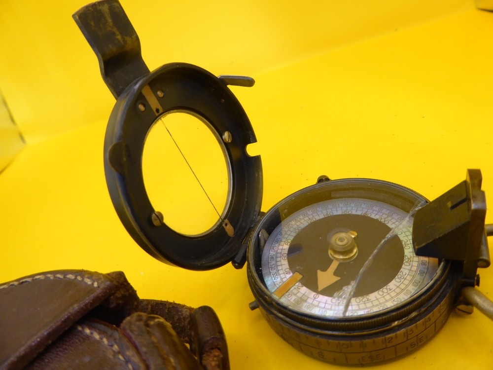First World War Officers Compass, With Leather Case, Dated 1917, Excellent.