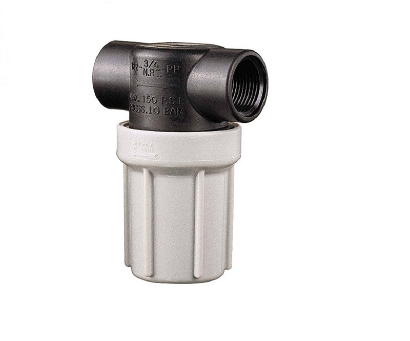TeeJet 1/2" Compact Line Strainer Poly Head & Bowl with 50 Mesh Screen