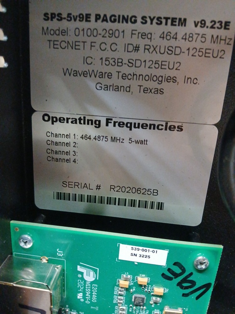 Wave Ware Paging System SPS5 V9E