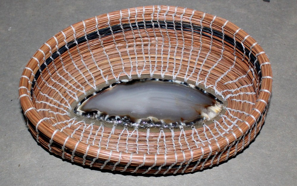 Pine Needle Art Piece Basket Agate