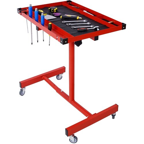 Heavy Duty Adjustable Work Table Bench with Drawer 220 lbs Rolling Tool Cart