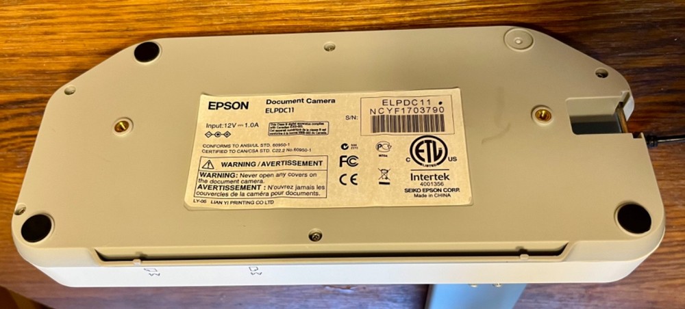 Epson ELPDC11 High Definition Interactive Document Camera Visualizer, Pre-Owned