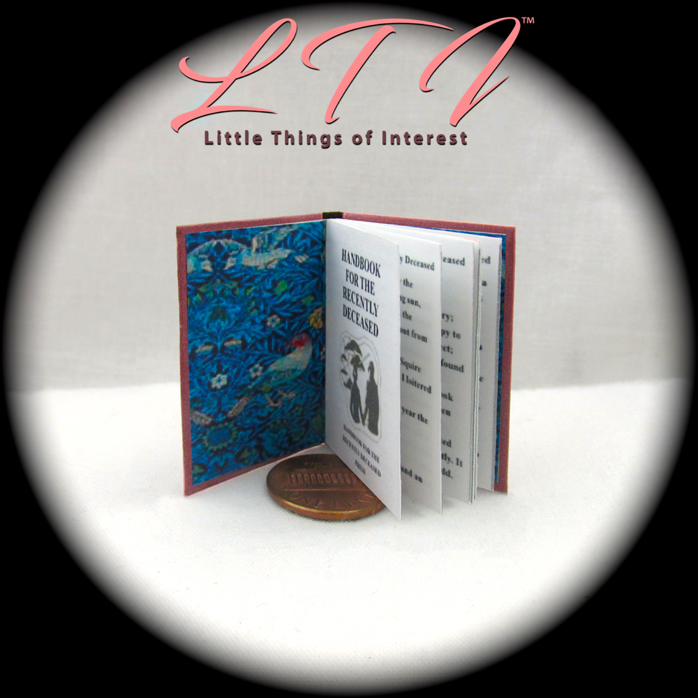 1:6 Scale HANDBOOK FOR THE RECENTLY DECEASED Readable Miniature Book