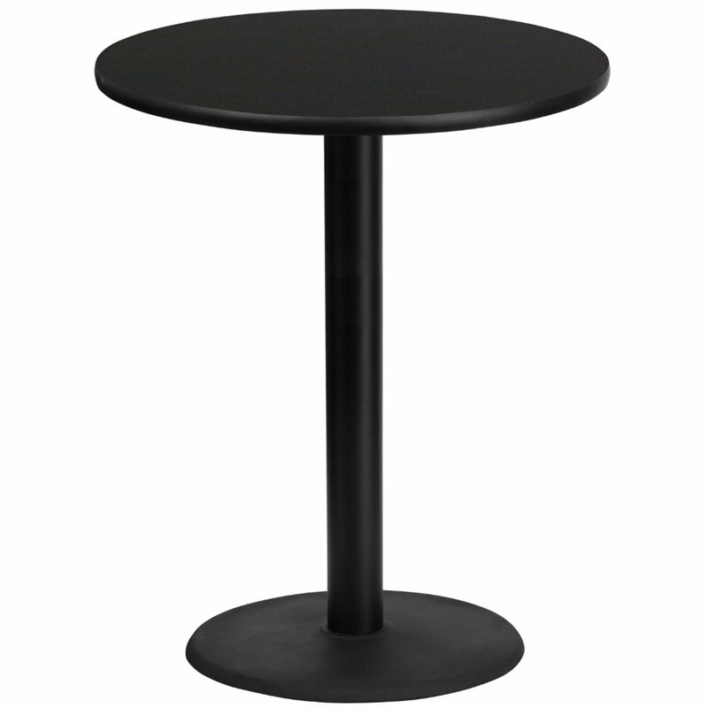 Bowery Hill 36" Round Restaurant Bar Table in Black
