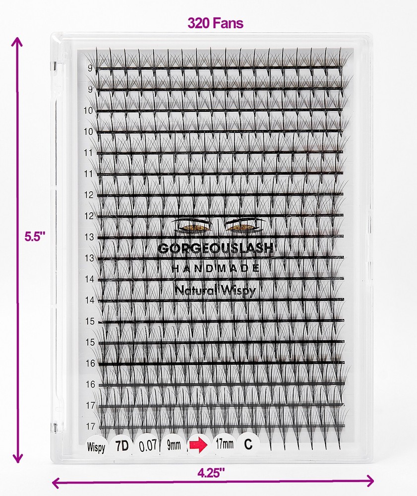 WISPY On Strip 5D, 7D, 9D Premade Spike Lashes, 0.07mm, Eyelash Extensions!