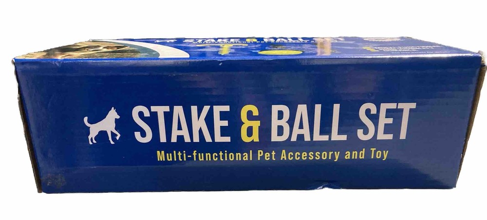 Stake & Ball Set Multi-Functional Pet Accessory And Toy or Restraint