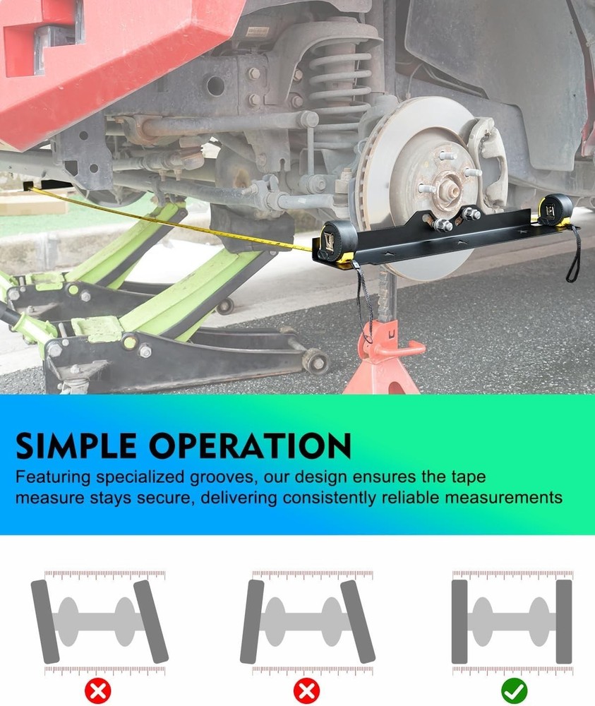 Steel Wheel Alignment Tool - Precise Toe Alignment with Hanging Holes