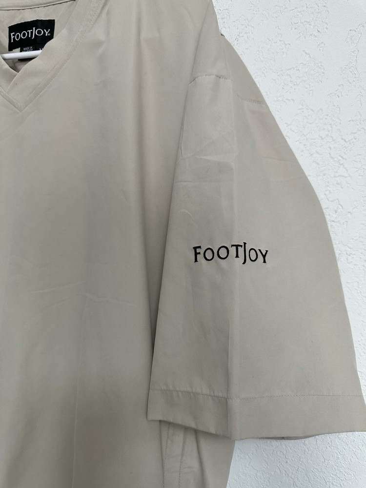 FootJoy V Neck Windbreaker Golf Shirt Jacket Men Sz Medium Pullover Short Sleeve