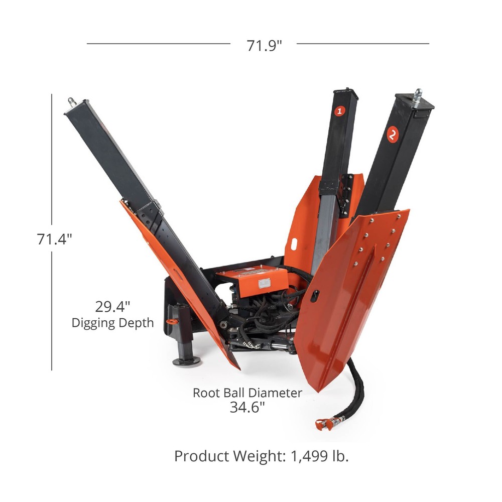 Titan Attachments Quick Tach Tree Spade Transplanter For 35" Diameter Tree Ball