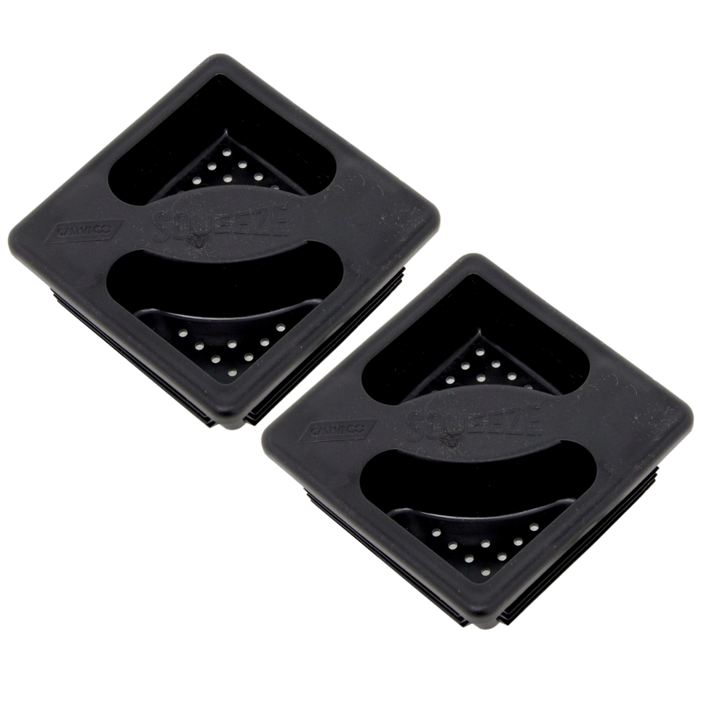 RV/Camper - 2 Squeeze Grip Locking Bumper Plug/Cap, 4" Square